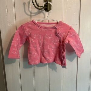 Petit Lem 3m pink cat button up cardigan